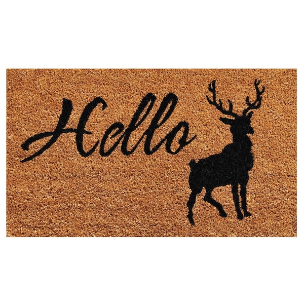 Configuracion 17 x 29 in. Hello Elk Rectangular Doormat Multi Color CO3363057 - main